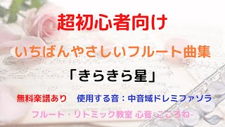 【超初心者向け】いちばんやさしいフルート曲集 きらきら星 フランス民謡 楽譜あり 曲 ソロ [upl. by Ahseiyt]