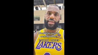 LeBron James Shows Off New LeBron 19 Shoes At Lakers Media Day 👀 🔥Shorts brkicks [upl. by Ron]