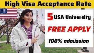 Affordable Universities in the USA 🇺🇸  No Application Fees😱 and High Acceptance Rates  FREE APPLY [upl. by Christabel]