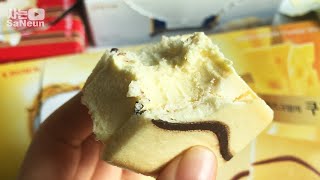 Korean Ice Cream Cookie Eating ASMR  Excellent Ice Cream Couque Dasse Square Butter Waffles [upl. by Nireil557]