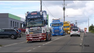 Truckshow Ciney Trucks Arrivals with Horn amp Open pipes part 1 HD [upl. by Secundas]