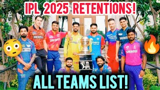 All Ipl Teams 2025 Retentions  IPL 2025  Rohit Chouhan Saini [upl. by Ynaittirb]