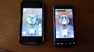 IPhone vs HTC Desire ANDROID Tom cat [upl. by Ernestus]