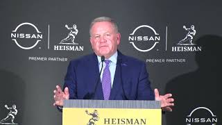 quotThis was the best player in college footballquot Brian Kelly meets media after Daniels wins Heisman [upl. by Josee21]