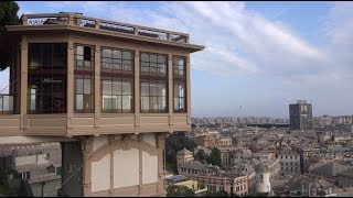 The funicular that turns into a liftelevator and other unique modes of transport in Genoa Italy [upl. by Retswerb]