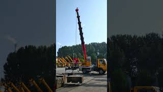 5 ton truck crane 30 m arm length lifting weight 750 kg and reaching distance 21 m crane [upl. by Rotce96]