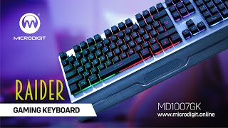 Microdigit  RAIDER Gaming Computer Keyboard  MD1007GK [upl. by Eardna451]