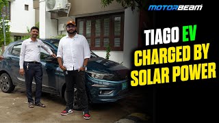 Tata Tiago EV  Solar Ownership Review  Zero Running Cost  MotorBeam [upl. by Shulins]