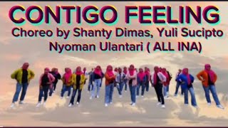 CONTIGO FEELING  LINE DANCE  YULI SUCIPTO SHANTY DIMAS NYOMAN ULANTARI  ALL INA [upl. by Kassandra]