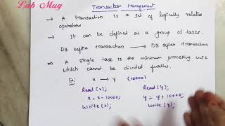 Transaction management with example in Dbms  DBMS IN TELUGU [upl. by Esilec]