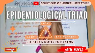 EPIDEMIOLOGICAL TRIAD  Easy explanation 🔥 💥PSM Lecture with NOTES💥 [upl. by Fabrin]