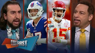 Chiefs underdogs vs Bills Mahomes 1st road playoff game Allen mustwin  NFL  FIRST THINGS FIRST [upl. by Percy165]