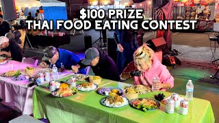 100 PRIZE THAI FOOD EATING CONTEST AT SIAM NIGHT MARKET IN LOS ANGELES CA RAINAISCRAZY [upl. by Eire]