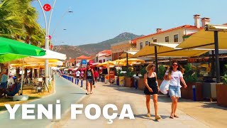 Izmir Yeni Foça Walking Tour Beach Walk Summer 2022  Turkey 4K 60fps [upl. by Vlada601]