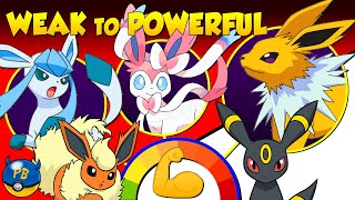 Every EEVEELUTION Weak to Powerful 💪 Eevee Evolutions RANKED [upl. by Nailimixam]