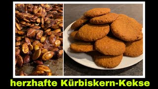 herzhafte Kekse aus Kürbiskernen  Kürbiskerne rösten und mahlen Rezept  Selbstversorgung Kürbis [upl. by Kissee352]