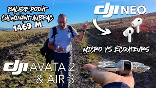 Évasion Aérienne sur l’Aubrac  DJI Neo Avata 2 amp Air 3 en Action  Test AirPods avec micro Neo [upl. by Saffian]