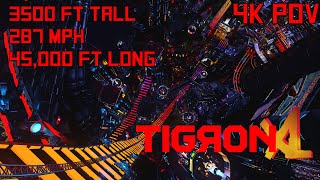 Tigron XL Final Version Land of Super Zaiden 4k 60fps POV 287mph Cyberpunk Megacoaster [upl. by Yliah]