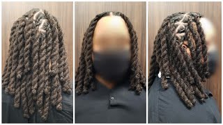 Installation of 10 inch medium loc extensions  Men with loc extensions  Mukisa locs  shorts [upl. by Dicky]