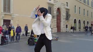 Amazing Michael Jackson impersonator street performance in Rome Italy 4K [upl. by Cristie226]