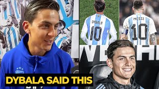 Dybala reacts to taking Messi’s No10 jersey during absence for Argentina against Chile [upl. by Sedruol]