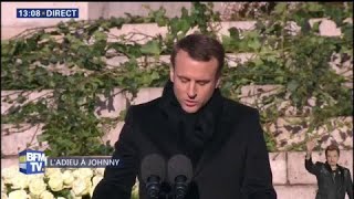 Réécoutez en intégralité l’éloge funèbre de Johnny Hallyday prononcé par Emmanuel Macron [upl. by Lenna]