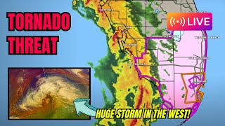 Powerful storm slams CA Tornado threat in FL [upl. by Itsa972]