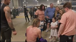 Aj styles and his family with edge on backstage at wrestlemania 38 [upl. by Ecinahc]