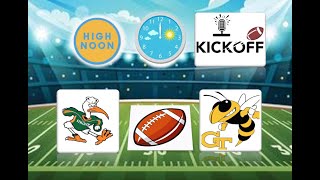 4 Miami Hurricanes vs Ga Tech Yellow Jackets CFB LIVE Stream amp Pregame Show FREE NFL CFB Picks [upl. by Lucchesi]