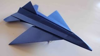 Como hacer un Avion de Papel que Vuela Mucho  Aviones de Papel  Origami Avión  F16 [upl. by Halfdan]