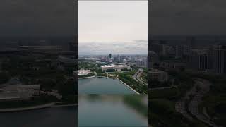 Flying over Lake Michigan toward Museum Campus in Chicago [upl. by Noevad371]