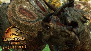 Torosaurus LOCK HORNS  Life in the Cretaceous  Jurassic World Evolution 2 🦖 4K 🦖 [upl. by Lucien]