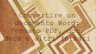 convertire documento word [upl. by Asseniv124]