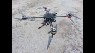 Octocopter X8 Redundancy Test One propeller is removed [upl. by Ecirtaemed265]