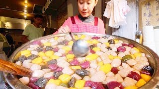 STRANGE Street Food in Jiufen Taiwan 九份 SUPER CHEWY Taiwanese Street Food tour  STINKY TOFU [upl. by Airotal]