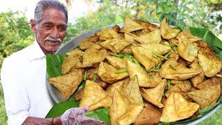 Samosa Recipe  Aloo Samosa Recipe Cooking by our grandpa for Orphan kids [upl. by Inan]