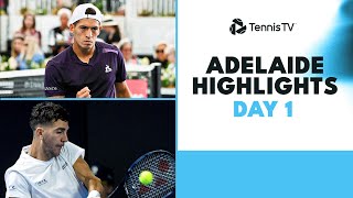 Draper Battles Baez Kokkinakis Faces Lajovic amp More Feature  Adelaide 2024 Day 1 Highlights [upl. by Ahtnamas]