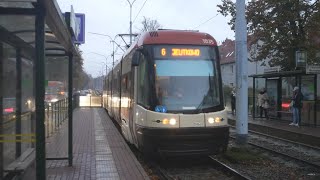 Poland Gdańsk tram 6 ride from Obrońców Westerplatte to Oliwa [upl. by Dnomasor451]