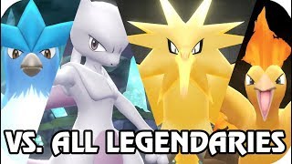 Pokémon Lets Go Pikachu amp Eevee  All Legendary Pokémon Battles 1080p60 [upl. by Horatia304]