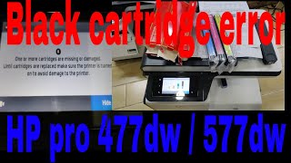 HP PageWide Pro 477dw MFP 577dw series cant print copy Black ink cartridge error solution [upl. by Trace]