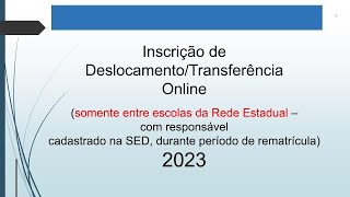 Inscrição de DeslocamentoTransferência Online [upl. by Notserk522]