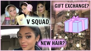 V SQUAD gift exchange NEW HAIR haul amp more [upl. by Nydroj544]