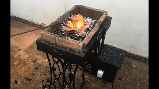 FRAGUA A CARBON CASERA con MOTOR de ASPIRADORA DIY CHARCOAL FORGE [upl. by Croix]