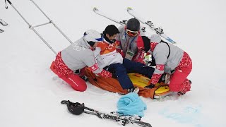 Japan’s Yuto Totsuka in brutal snowboarding halfpipe crash [upl. by Ahtamat750]