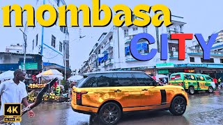 Silent Walking Tour in Mombasa City on a Rainy Day  4K  HDR [upl. by Adnalue]