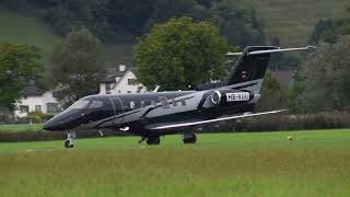 Pilatus PC24 HBVUU landing at Buochs Airport [upl. by Kavanaugh31]