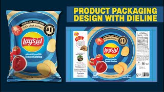 Chips Packaging Design In Illustrator  How to create print ready die cut lines and bleed section [upl. by Ardnoek]