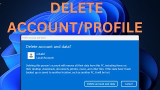 How to delete a User AccountProfile on Windows 1110 [upl. by Hartley]