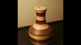 Turning a laminated wooden vase on the lathe [upl. by Dusty852]