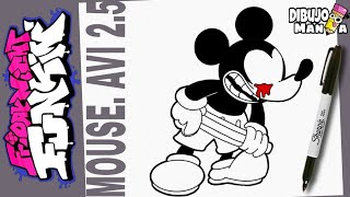 COMO DIBUJAR a MOUSEAVI 25 de FRIDAY NIGHT FUNKIN  how to draw mickey mouseavi 25 from fnf [upl. by Estele526]